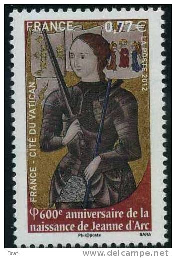 2012 Francia, Anniversario Nascita Giovanna D'arco Congiunta Con Il Vaticano, Serie Completa Nuova (**) - Unused Stamps