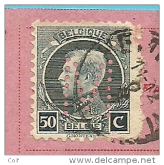 211 Op Ontvangkaart (Carte-recepisse) Met Firmaperforatie (perfin) " M " Van ALFRED MELOTTE / REMICOURT - 1909-34