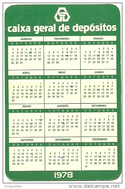 Portuguese 1978 Calendar - Caixa Geral De Depósitos - Small : 1971-80