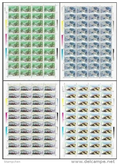 China 2000-14 Laoshan Mountain Stamps Sheets Mount Geology Rock Lake Season Waterfall - Blocks & Sheetlets