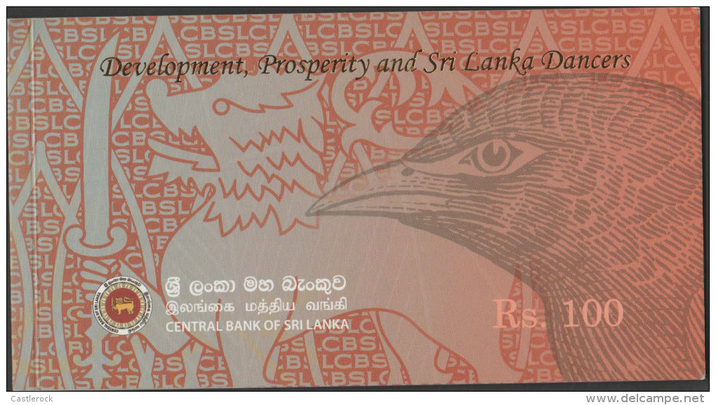 O) 2010 SRI LANKA,SPECIAL EDITION- BANKNOTE, 100 RUPEES, BIRD, BUTTERFLIES, CASCADE, DANCE-MRIDANGAM, - Sri Lanka (Ceylon) (1948-...)