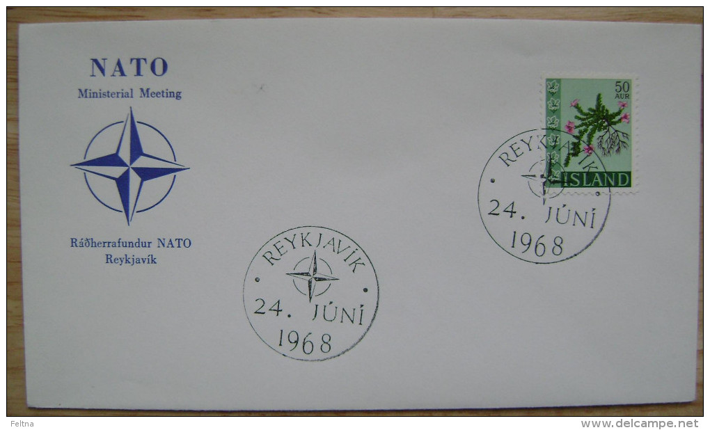 1968 ICELAND ISLAND COVER NATO MEETING - OTAN