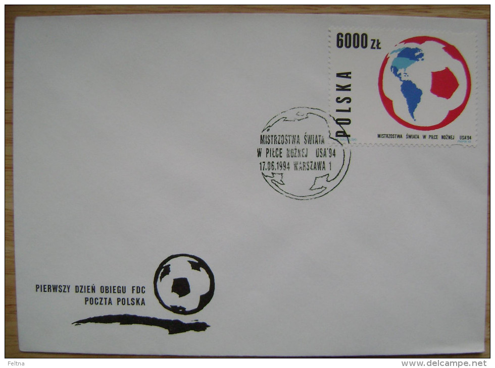 1994 POLAND POLSKA FDC FIFA SOCCER WORLD CUP USA - 1994 – États-Unis