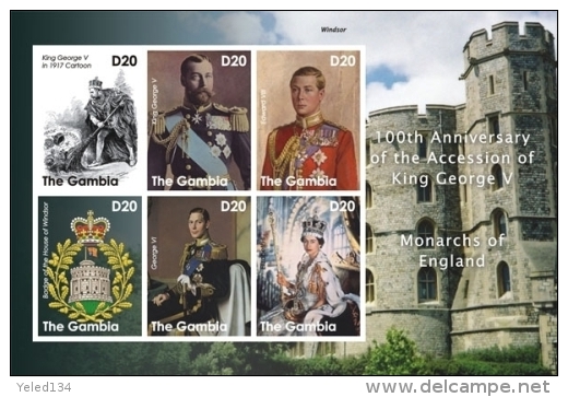 MINT NH STAMPS OF GAMBIA  3298  100th  OF KING GEORGE V ; MONARCHS OF ENGLAND - Gambia (1965-...)