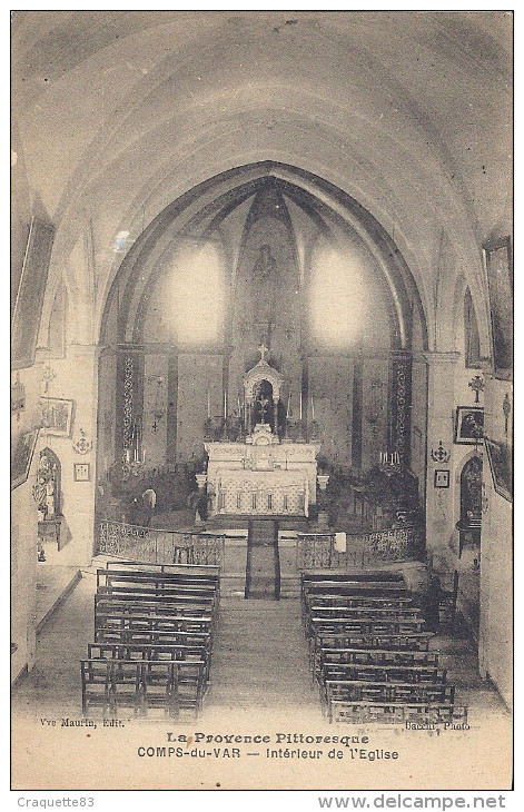 COMBS DU VAR   INTERIEUR DE L'EGLISE - Comps-sur-Artuby