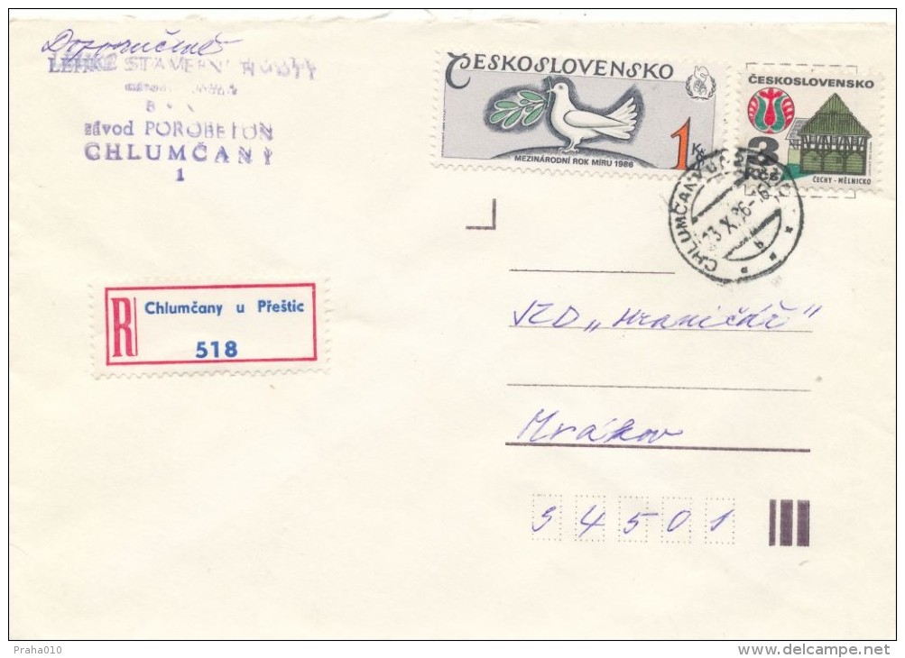 I2645 - Czechoslovakia (1986) Chlumcany U Prestic - Lettres & Documents