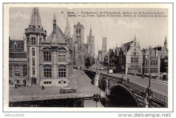 Gent Postkantoor, Sint Niklaaskerk, Belfort En St Baafshoofdkerk - Gent