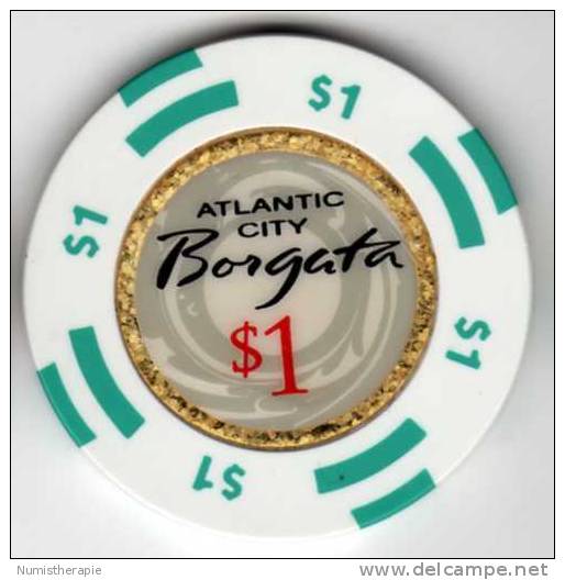 Jeton Chip De Casino à Atlantic City : Borgata $1 - Casino