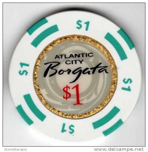 Jeton Chip De Casino à Atlantic City : Borgata $1 - Casino