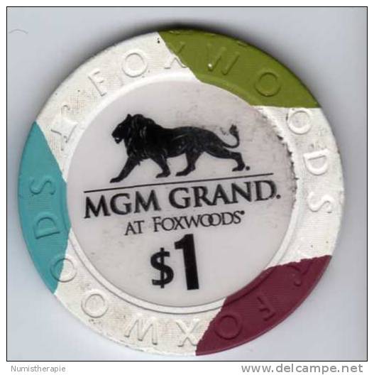 Jeton Chip De Casino à Foxwoods : MSM Grand At Foxwoods $1 - Casino