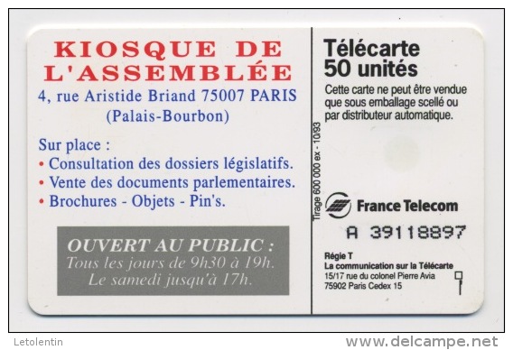 FRANCE - LE KIOSQUE DE L'ASSEMBLÉE - 50 U   (USAGÉ) - 1993