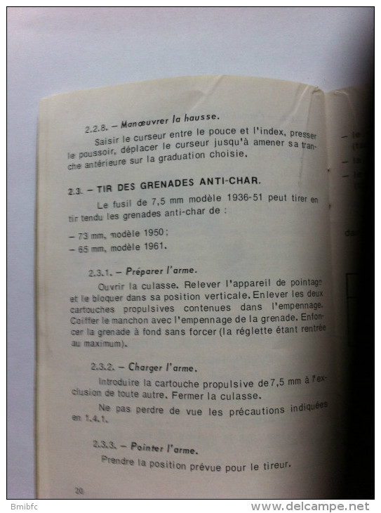 Ministère De La Défense - Section Technique De L'Armée De Terre - Guide Technique Fusil à Répétition De 7,5 Mm..... - Français