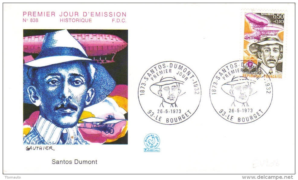 France  -  Santos Dumont FDC - Avions