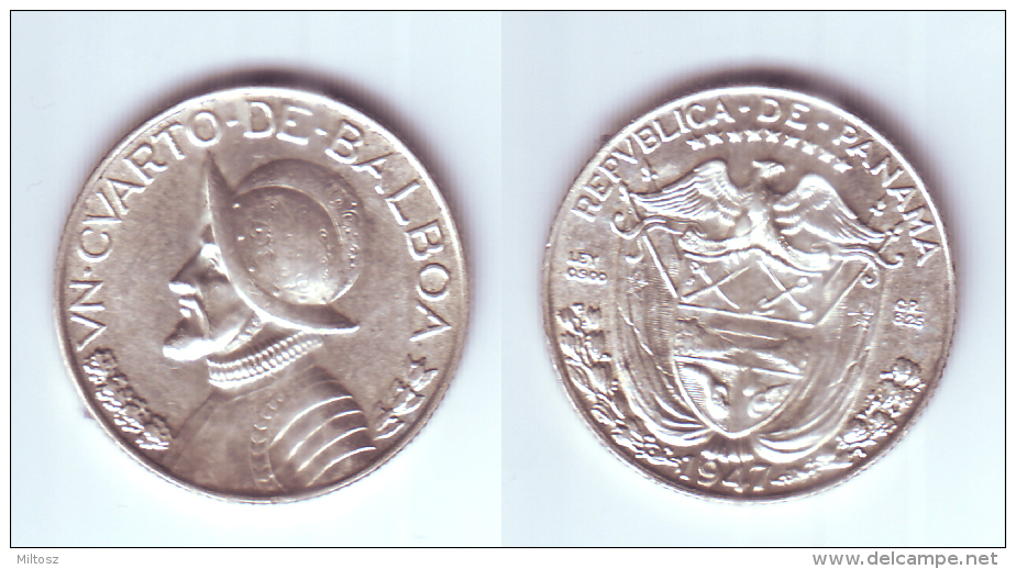 Panama 25 Centesimos 1947 - Panamá