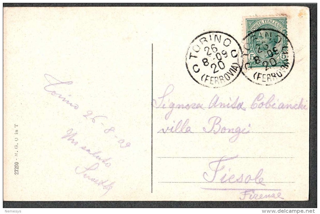 SPL 1909 TORINO PONTE UMBERTO I FP V SEE 3 SCANS ANIMATA CARRETI GUARDA INGRANDIMENTO - Bridges