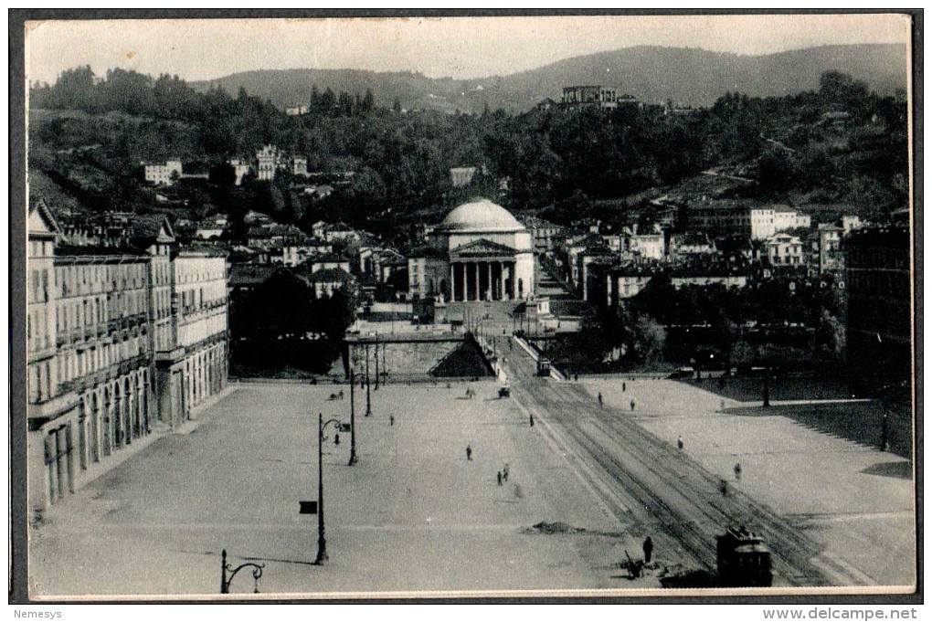 1933 TORINO PIAZZA VITTORIO VENETO E GRAN MADRE DI DIO FP V SEE 2 SCANS FB 20 CENT X ANNUALE BALILLA - Orte & Plätze