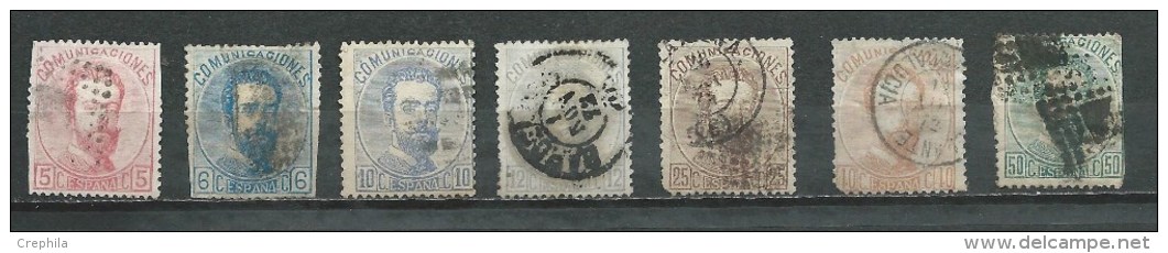 Espagne - 1872 - 117/8 +120/1+ 123/5 - Oblitéré - Used Stamps