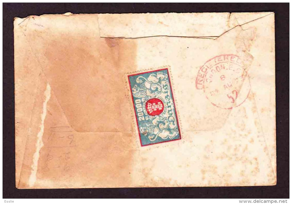 Danzig On Registered Cover To England - 1923 - Coat Of Arms - Michel 148 X 2 - Lettres & Documents