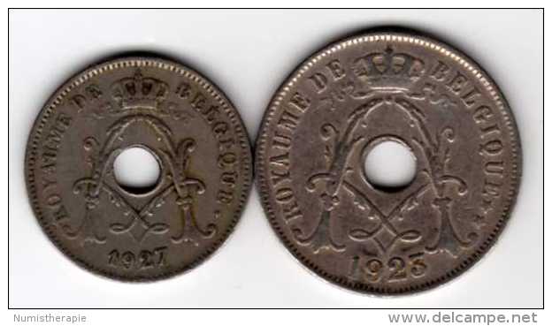 Belgique : 10 Centimes 1927 & 25 Centimes 1923 : Albert I : Français - Ohne Zuordnung