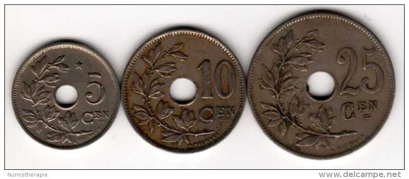 België : *5 Cen 1931 & 10 Cen 1924 & 25 Cen 1926 : Albert I : Flamand - Non Classés