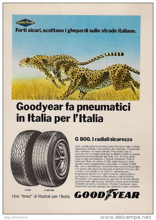 # GOODYEAR G800 1970s Car Tires Italy Advert Pub Pubblicità Reklame Pneumatici Pneus Reifen Neumaticos - Other & Unclassified