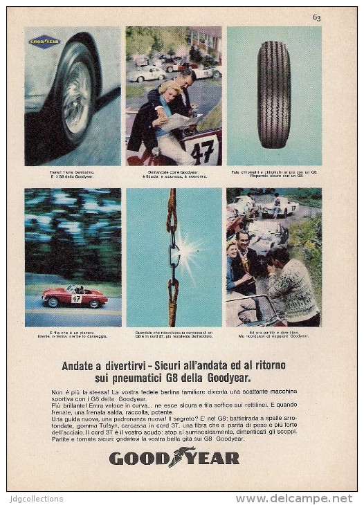 # GOODYEAR G8 RALLYE MG "B" TRIUMPH JAGUAR PORSCHE 1970s Car Tires Italy Advert Pub Pneumatici Pneus Reifen Neumaticos - Other & Unclassified