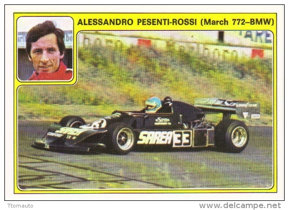 Panini Super Auto Sticker/Autocollant No 33  -  Alessandro Pesenti-Rossi  -   March 772 BMW - Edizione Italiana