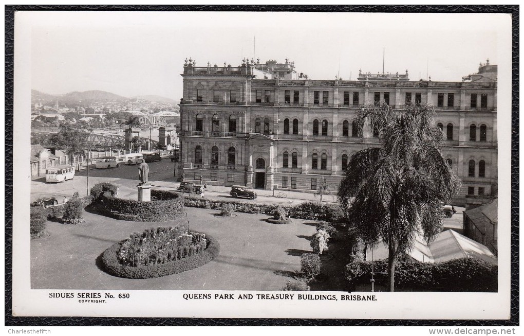 Brisbane - Queens Park And Treasury Buidings - Sidues Series 650 - Rare ! 1920s - 30 - Brisbane