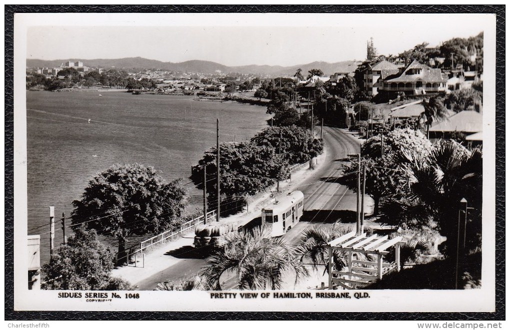 Brisbane - Pretty View Of HAMILTON BRISBANE WITH JOHN HICKS FACTORY   - Rare ! 1920s - 30 - Tram - Brisbane