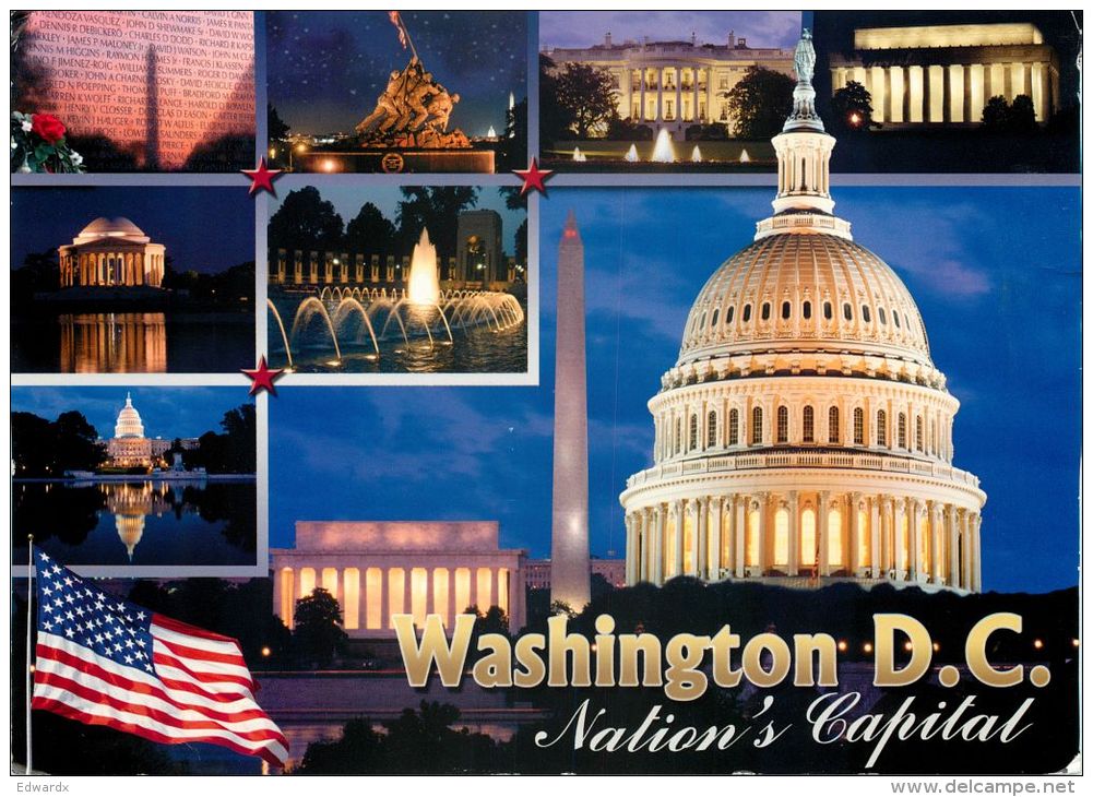 Multiview, Washington DC, United States USA US Postcard Used Posted To UK 2009 Stamp - Washington DC