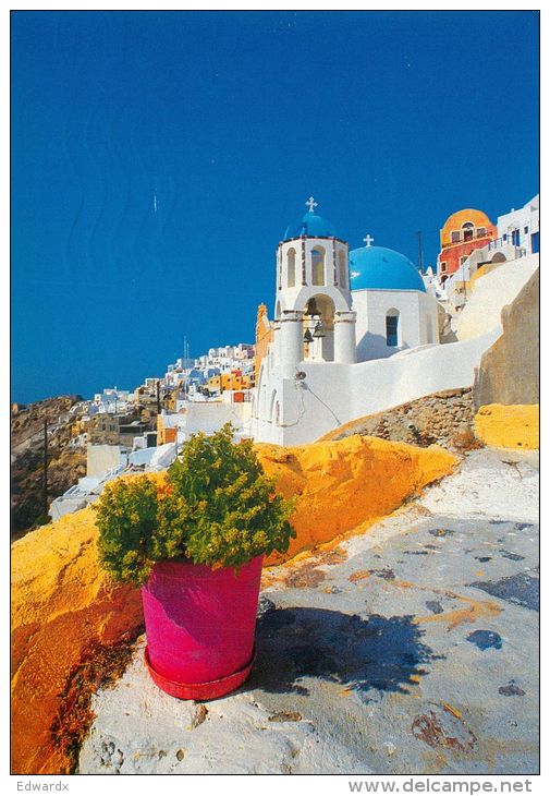 Santorini, Greece UK Postcard Used Posted To UK 2002 Stamp - Greece