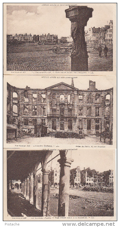 Lot De 9 - Arras Pas De Calais 62 - Après Bombardement - Guerre 14-18 - État Très Beau - 9 Scans - Arras