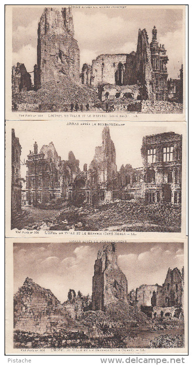 Lot De 9 - Arras Pas De Calais 62 - Après Bombardement - Guerre 14-18 - État Très Beau - 9 Scans - Arras