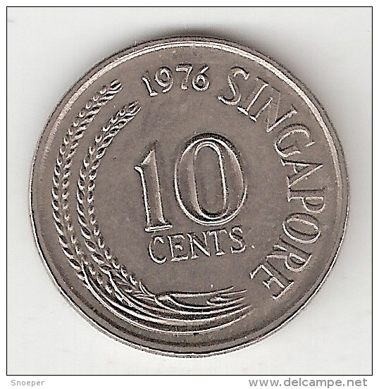 Singapore 10 Cents 1976 Km 3    Unc - Singapour