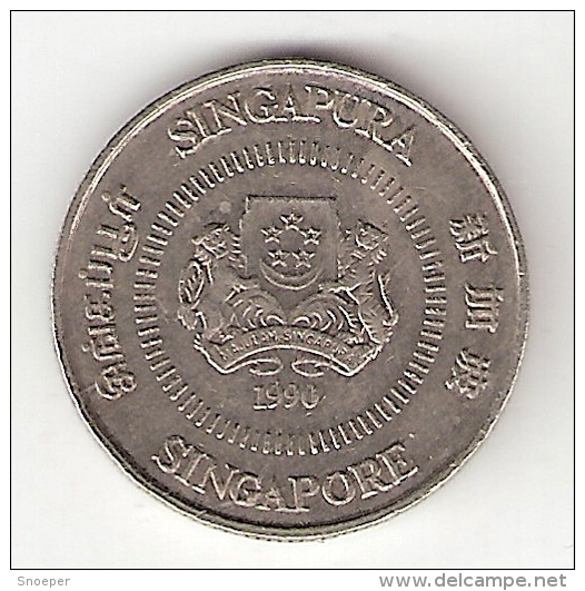 Singapore 10 Cents 1990 Km 51 - Singapour