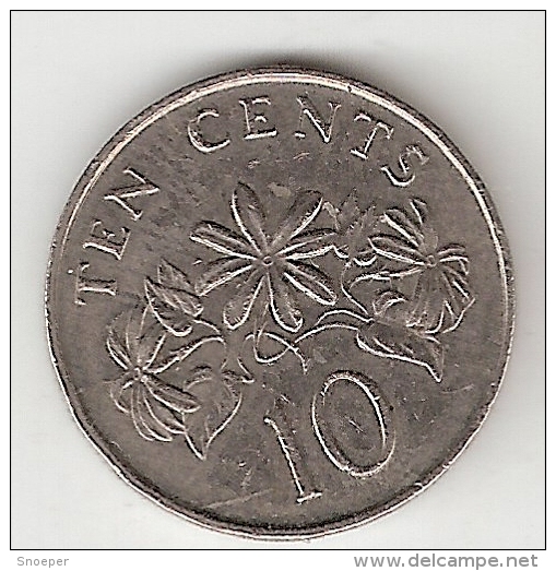 Singapore 10 Cents 1990 Km 51 - Singapour