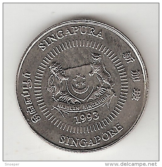 *singapore 10 Cents 1993 Km 100  Bu - Singapour