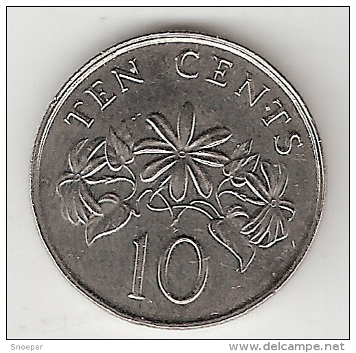 *singapore 10 Cents 1993 Km 100  Bu - Singapour