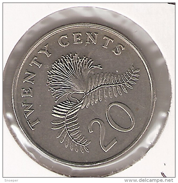 *singapore 20 Cents 1996  Km 101  Unc - Singapour