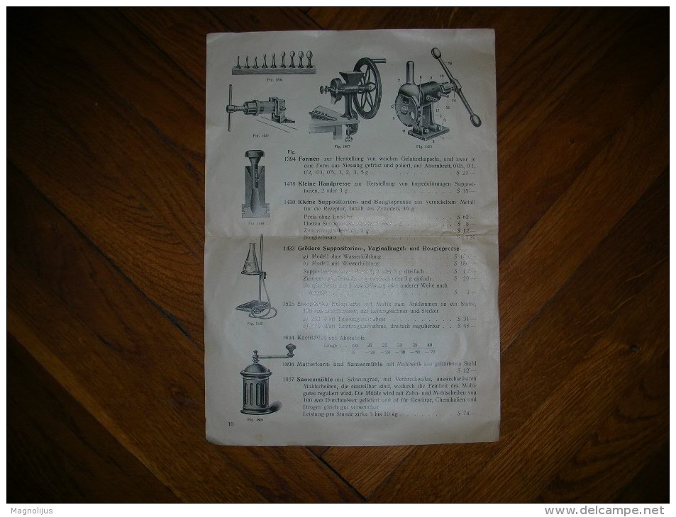 Austria Factory,Catalogue Page,H.Steinbuch,zentrifuge,messing Formen,handpresse,samenmuhle,chemist Equipment,vintage - Oostenrijk