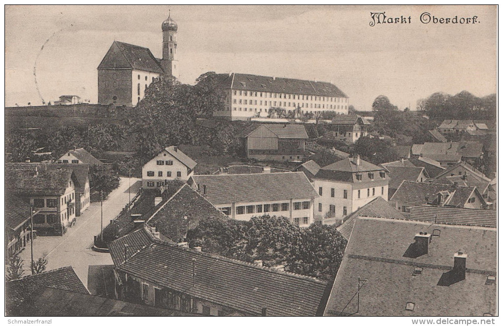 AK Markt Oberdorf Marktoberdorf Gasthaus ? Hotel ? Schloss Und Pfarrkirche Kirche Sankt Martin - Kaufbeuren