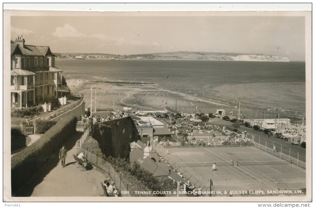 ROYAUME UNI - ENGLAND - ISLE OF WIGHT - SANDOWN - Tennis Courts & Beach Shanklin , & Culver Cliffs - Sandown