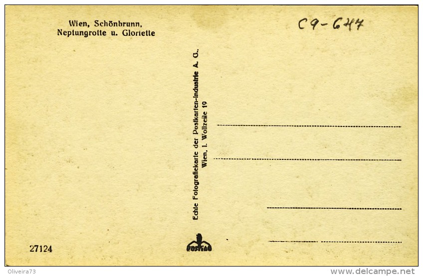 WIEN, Schönbrunn Neptungrotte U. Gloriette  - 2 Scans - Schloss Schönbrunn