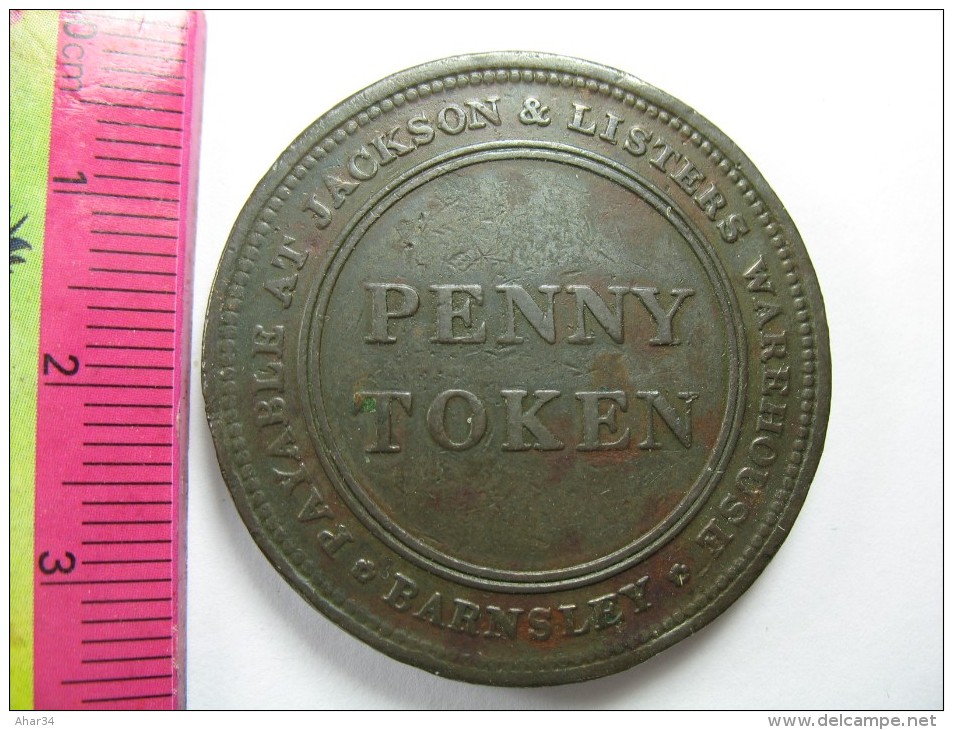 UK GREAT BRITAIN ENGLAND ONE  PENNY TOKEN BRANSLEY 1813 CIRCA   LOT 12 NUM 4 - C. 1 Penny