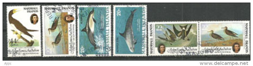 Faune Des ILES MARSHALL, Oiseaux Et Dauphins.   6 T-p Oblitérés - Marshall Islands