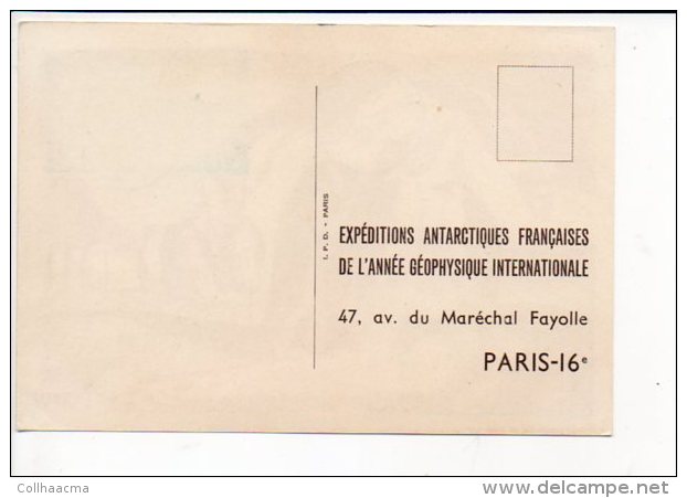 1958 T.A.A.F. Base Dumont D'Urville Terre Adélie >Paris 16 Aff.100 Fr N°3 P. Aérienne Année Géophysique Intern. - Lettres & Documents