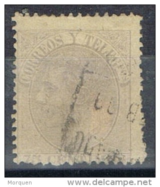 Sello 75 Cts Alfonso XII, Variedad Gris, Num 212a º - Oblitérés