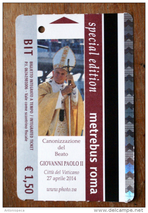 ITALY - CANONISATION POPE JEAN XXIII AND JEAN PAUL II  BUS-METRO TICKETS SPECIAL EDITION 2014 COMPLETE SET - Europa