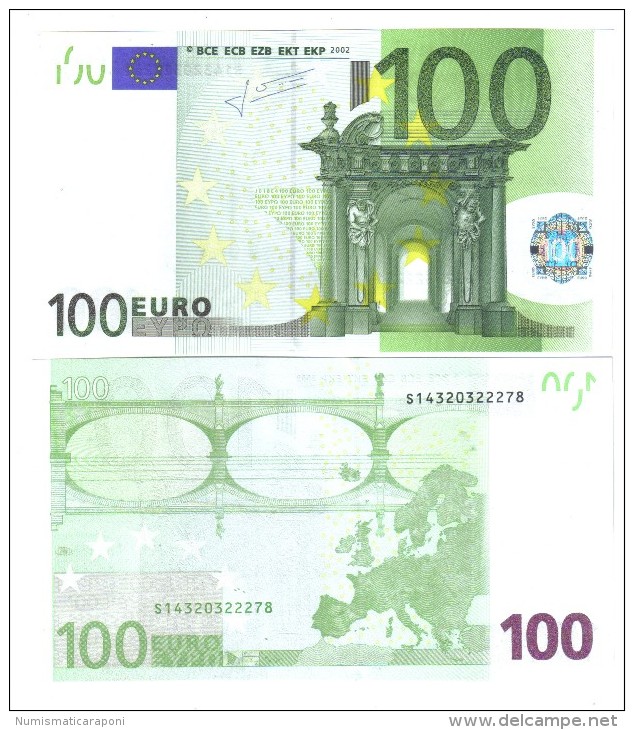 100 € Italia Italy Italie J018E4  Trichet Cod €.121 - 100 Euro