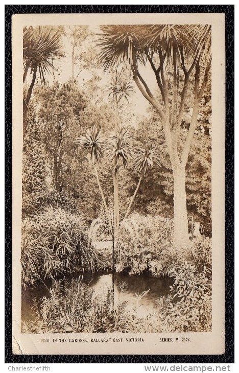 AUSTRALIA - POOL GARDENS BALLARAT - VICTORIA -- 1925 REAL OLD PHOTOCARD SEND FROM AVOCA To BELGIUM - Ballarat